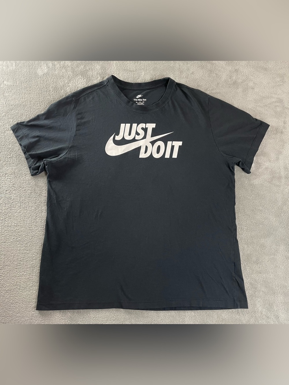 NIKE BLACK T-SHIRT JUST DO IT SWOOSH WHITE AR5006-011 Men’s XXL Short Sleeve